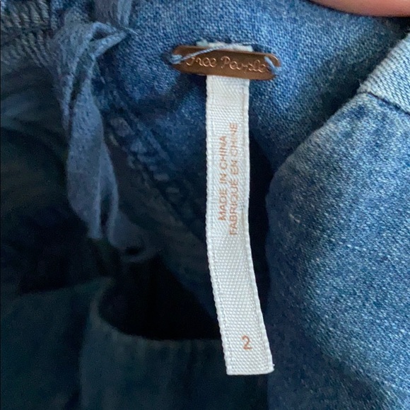 Free people size 2 denim strapless dress - Picture 3 of 3